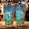 Camellia Personalized Nature Jungle Hummingbird Graphics Stainless Steel Tumbler - Double-Walled Insulation Travel Thermal Cup With Lid For Nature Bird Lover
