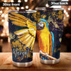 Camellia Personalized Colorful Parrot Nature Graphics Stainless Steel Tumbler - Double-Walled Insulation Travel Thermal Cup With Lid Gift For Parrot Pet Lover