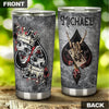 Camellia Personalized Skulls Wearing King Crowns Card Stainless Steel Tumbler - Double-Walled Insulation Travel Thermal Cup With Lid