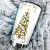 Camellia Personalized Oh Christmas Bee Honey Christmas Tree Stainless Steel Tumbler - Double-Walled Insulation Thermal Cup With Lid Gift For Xmas