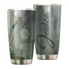 Camellia Personalized Dragonfly Lotus Lake Graphics Stainless Steel Tumbler - Double-Walled Insulation Travel Thermal Cup With Lid Gift For Nature Dragonfly Lover