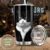 Camellia Personalized Cute Black Cat Stainless Steel Tumbler - Double-Walled Insulation Travel Thermal Cup With Lid Gift For Pet Lover Cat Mom
