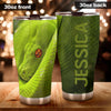 Camellia Personalized Scary Poisonous Green Snake Graphics Stainless Steel Tumbler - Double-Walled Insulation Travel Thermal Cup With Lid Gift For Dad Uncle Snake Lover