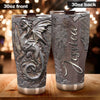 Camellia Personalized Viking Berserker Dragon Metal Style Graphic Stainless Steel Tumbler - Double-Walled Insulation Travel Thermal Cup With Lid Gift For Viking Lover