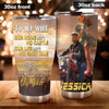 Camellia Personalized Biker Couple To My Wife Loving Letters Stainless Steel Tumbler - Double-Walled Insulation Travel Thermal Cup With Lid Gift For Valentines Day Couple Wife