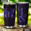 Camellia Personalized Purple Butterfly Heart Galaxy Graphics Stainless Steel Tumbler - Double-Walled Insulation Thermal Cup With Lid Gift For Memorial Day