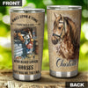 Camellia Personalized Once Upon A Time Girl Who Loved Horses Stainless Steel Tumbler - Double-Walled Insulation Thermal Cup With