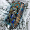 Camellia Personalized Viking Celtic Metal Style Horse Graphics Stainless Steel Tumbler - Double-Walled Insulation Travel Thermal Cup With Lid Gift For Horse Lover