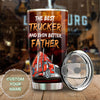 Camellia Personalized Best Trucker Even Better Father Stainless Steel Tumbler - Double-Walled Insulation Thermal Cup With Lid Gift For Papa Father's Day