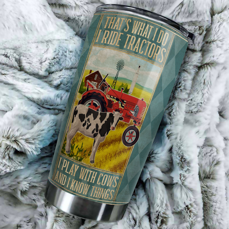 Personalized That's What I Do Ride Tractors Farming Stainless - durable hot & cold beverage tumbler view #3