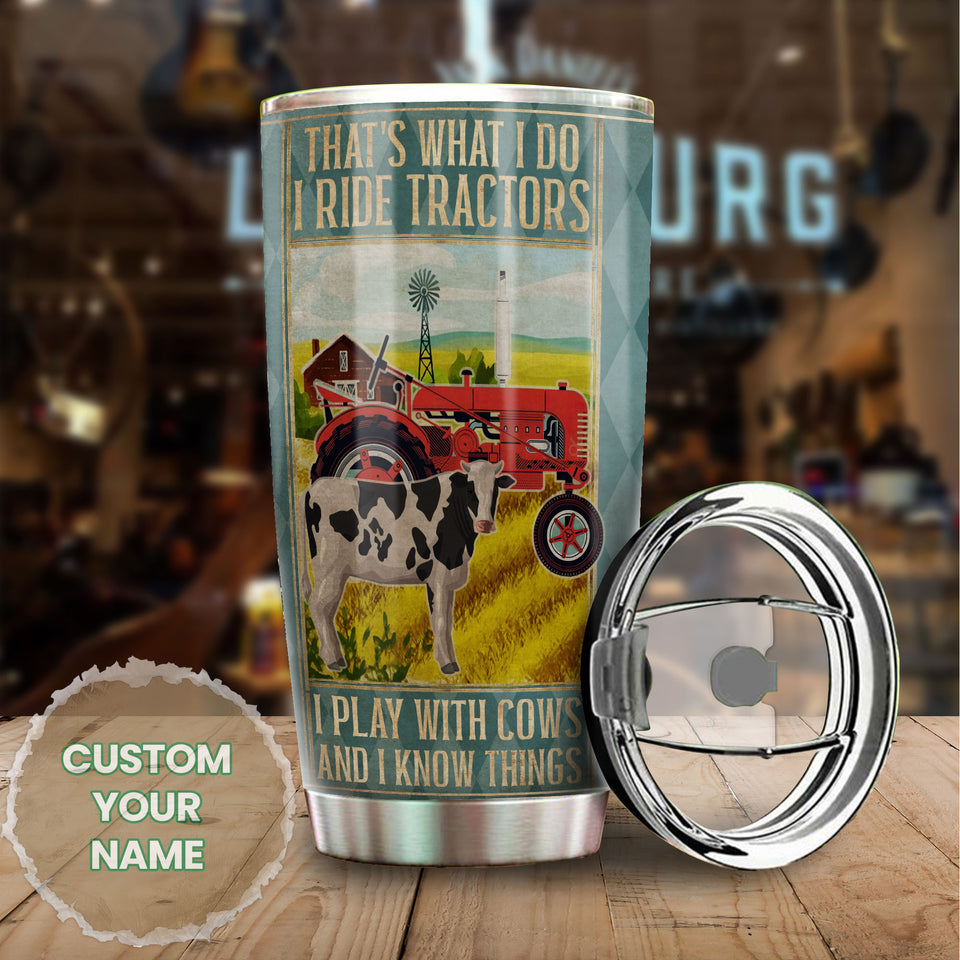 Personalized That's What I Do Ride Tractors Farming Stainless - General Tumbler view #6