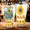 Camellia Personalized Sunflower Stay Trippy Little Hippie Stainless Steel Tumbler - Double-Walled Insulation Travel Thermal Cup With Lid Gift For Hippie Hipster