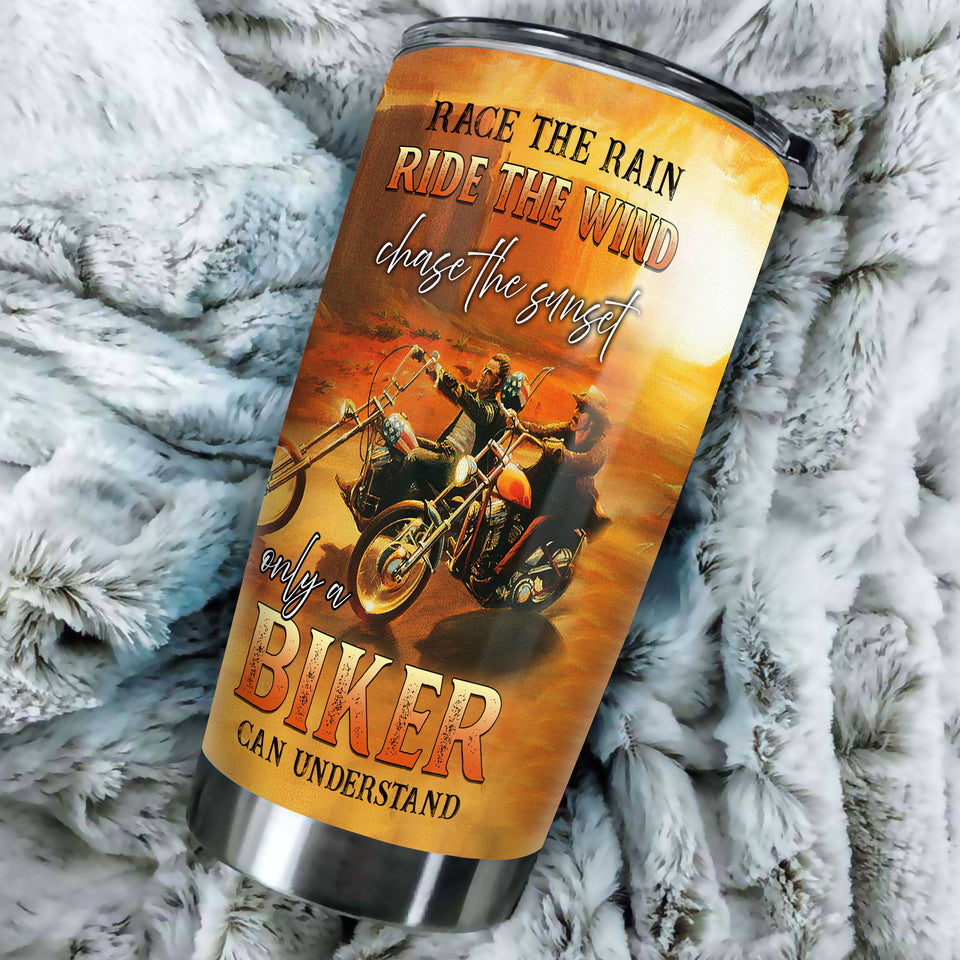 Personalized Race Rain Ride Wind Only Biker Can Understand - durable hot & cold beverage tumbler view #3
