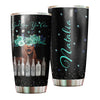 Camellia Personalized Afro Girl God Says You Are Unique Strong Loved Stainless Steel Tumbler - Double-Walled Insulation Travel Thermal Cup With Lid Gift For Black Women Girl