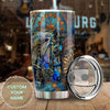 Camellia Personalized Viking Celtic Metal Style Horse Graphics Stainless Steel Tumbler - Double-Walled Insulation Travel Thermal Cup With Lid Gift For Horse Lover