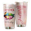 Personalized Hippie Colorful Make Your Lipstick Tell Story - General insulated stainless steel tumbler drinkware preview