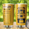 Personalized School Bus Driver Nutrition Facts Unique Diet - General Tumbler view #7