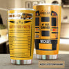 Personalized School Bus Driver Nutrition Facts Unique Diet - double-wall vacuum insulated coffee travel tumbler detail