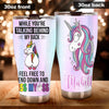 Personalized Rainbow Unicorn Feel Free to Bend Down Stainless - General Tumbler view #4