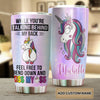 Personalized Rainbow Unicorn Feel Free to Bend Down Stainless - double-wall vacuum insulated coffee travel tumbler detail