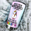 Personalized Rainbow Unicorn Feel Free to Bend Down Stainless - durable hot & cold beverage tumbler view #3
