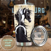 Camellia Personalized Horse Graphics Stainless Steel Tumbler - Double-Walled Insulation Travel Thermal Cup With Lid Gift For Horse Lover Barrel Racing Fan