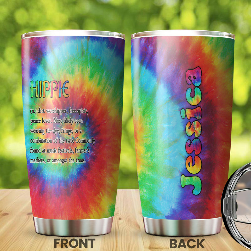 Personalized Colorful Hippie Definition Free Spirit Peace Lover - General Tumbler view #7