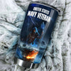 Camellia Personalized American United States Navy Veteran Army Stainless Steel Tumbler - Double-Walled Insulation Travel Thermal Cup With Lid Gift For 4th Of July Veteran Marines So