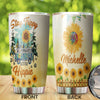 Camellia Personalized Sunflower Stay Trippy Little Hippie Stainless Steel Tumbler - Double-Walled Insulation Travel Thermal Cup With Lid Gift For Hippie Hipster