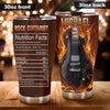 Camellia Personalized Bass Guitar Rock Guitarist Nutrition Facts Stainless Steel Tumbler - Double-Walled Insulation Thermal Cup With Lid Gift For Band Music Lover Guitarist