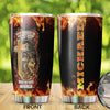 Camellia Personalized My Trust Is In God Biker Faith Motorcycling Stainless Steel Tumbler - Double-Walled Insulation Thermal Cup With Lid Gift For Biker Men Faith Believer
