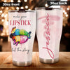 Personalized Hippie Colorful Make Your Lipstick Tell Story - General Tumbler view #4