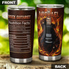 Camellia Personalized Bass Guitar Rock Guitarist Nutrition Facts Stainless Steel Tumbler - Double-Walled Insulation Thermal Cup With Lid Gift For Band Music Lover Guitarist