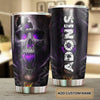 Camellia Personalized Viking Skull Graphics Stainless Steel Tumbler - Double-Walled Insulation Travel Thermal Cup With Lid Gift For Viking Lover