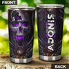 Camellia Personalized Viking Skull Graphics Stainless Steel Tumbler - Double-Walled Insulation Travel Thermal Cup With Lid Gift For Viking Lover