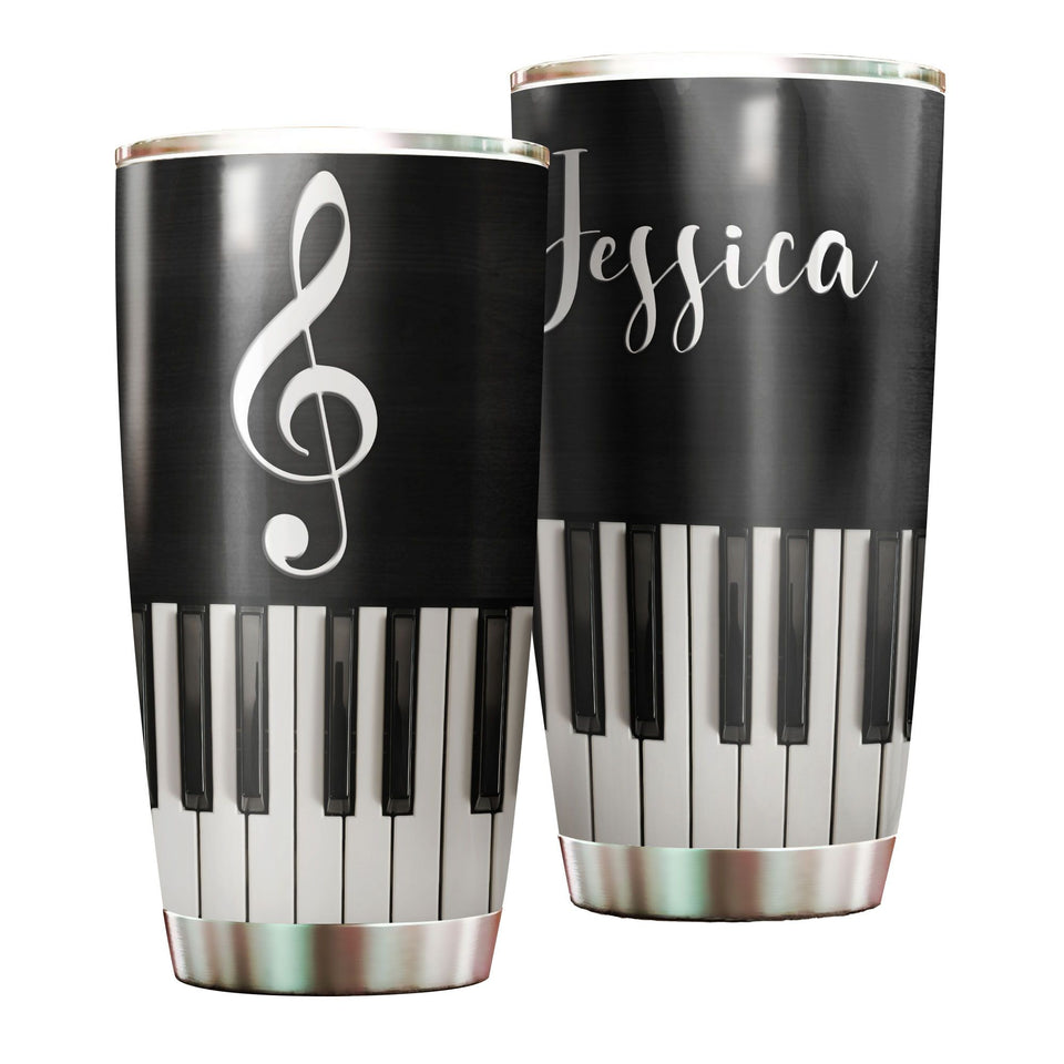 Personalized Piano Heart Music Minimalism Graphics Stainless - Music Lovers insulated stainless steel tumbler drinkware preview