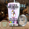 Personalized Rainbow Unicorn Feel Free to Bend Down Stainless - General Tumbler view #6