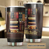 Camellia Personalized Library Books Graphic Stainless Steel Tumbler - Double-Walled Insulation Thermal Cup With Lid Gift For Nerd Reader Librarian