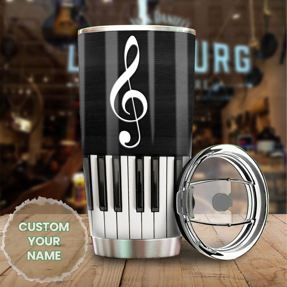 Personalized Piano Heart Music Minimalism Graphics Stainless - Music Lovers Tumbler view #6