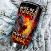 Camellia Personalized Soul Of Phoenix Heart Of Dragon Graphics Stainless Steel Tumbler - Double-Walled Insulation Travel Thermal Cup With Lid Gift For Men Boy
