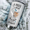 Camellia Personalized Widow A Piece Of My Heart To Husband Missing Quotes Stainless Steel Tumbler - Double-Walled Insulation Thermal Cup With Lid Gift For Memorial Day