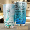 Camellia Personalized Into The Ocean Stainless Steel Tumbler - Double-Walled Insulation Travel Thermal Cup With Lid Gift For Scuba Diver Surfer