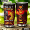 Camellia Personalized Soul Of Phoenix Heart Of Dragon Graphics Stainless Steel Tumbler - Double-Walled Insulation Travel Thermal Cup With Lid Gift For Men Boy