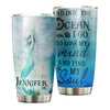 Camellia Personalized Into The Ocean Stainless Steel Tumbler - Double-Walled Insulation Travel Thermal Cup With Lid Gift For Scuba Diver Surfer