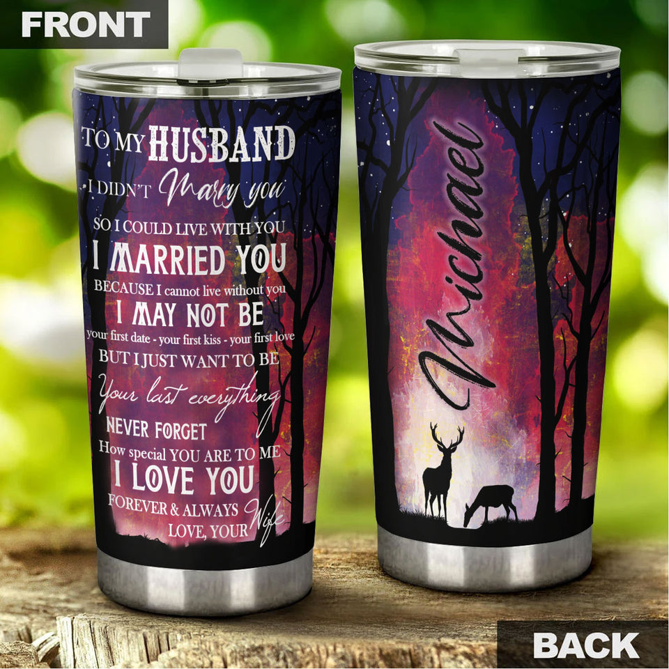 Personalized to My Husband Loving Letters Stainless Steel - General Tumbler view #5