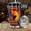 Camellia Personalized Soul Of Phoenix Heart Of Dragon Graphics Stainless Steel Tumbler - Double-Walled Insulation Travel Thermal Cup With Lid Gift For Men Boy