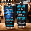 Camellia Personalized Couple To My Gorgeous Wife Love You Stainless Steel Tumbler - Double-Walled Insulation Travel Thermal Cup With Lid Gift For Valentines Day Wife