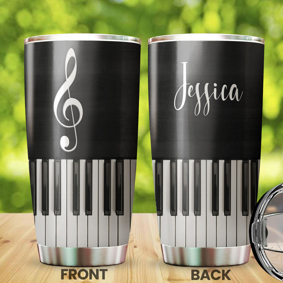 Personalized Piano Heart Music Minimalism Graphics Stainless - Music Lovers Tumbler view #7
