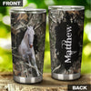 Camellia Personalized White Horse Nature Forest Graphics Stainless Steel Tumbler - Double-Walled Insulation Thermal Cup With Lid Gift For Farm Horse Lover Horseback Riding