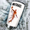 Personalized Basketball Hustle Hit and Never Quit Stainless - durable hot & cold beverage tumbler view #3